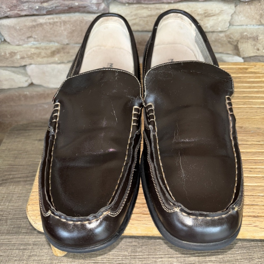 Nunn Bush ComfortGel Mens Brown Leather Loafers Slip On Shoes Size 11M Non Slip